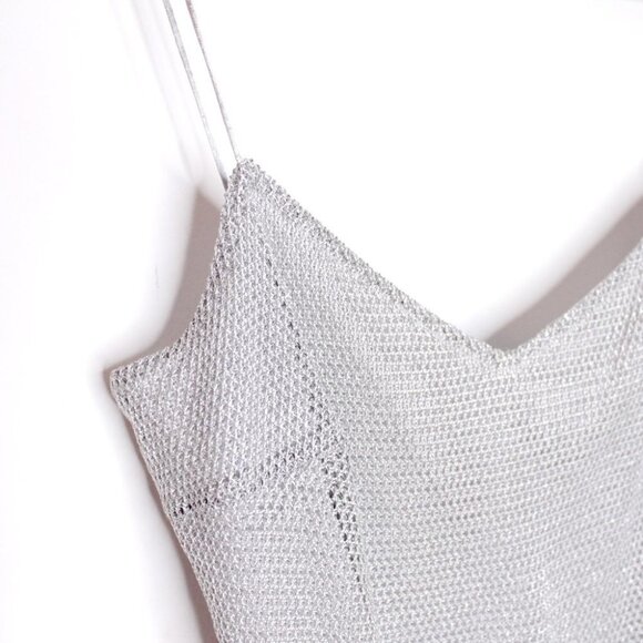Vintage Y2K Silver Knit Camisole by  JS Collections Size 12 - Picture 4 of 10